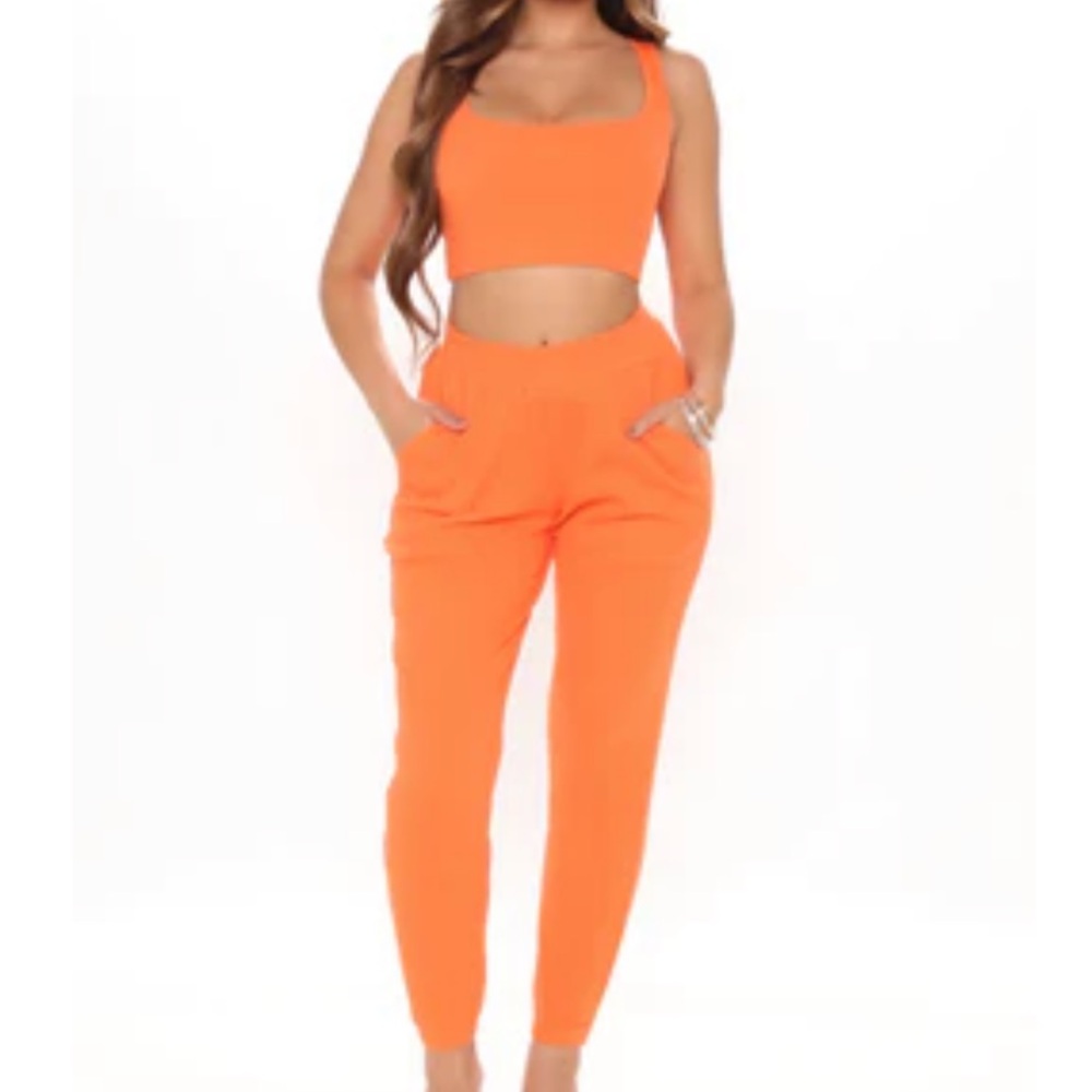 Through The Late Night Jogger Set - Orange